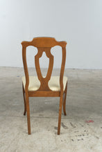 Load image into Gallery viewer, Vintage Wood Dining Side Chair with Pierced Splat Back and Upholstered Seat