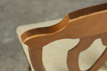 Load image into Gallery viewer, Vintage Wood Dining Side Chair with Pierced Splat Back and Upholstered Seat