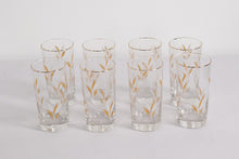Load image into Gallery viewer, Vintage Gold Wheat Highball Glasses Set of 8 With Gold Rim