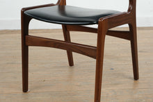 Load image into Gallery viewer, Danish MCM Made in Denmark Solid Wood Dining Chair with Black Upholstered Seat and Back