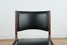 Load image into Gallery viewer, Danish MCM Made in Denmark Solid Wood Dining Chair with Black Upholstered Seat and Back