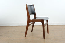 Load image into Gallery viewer, Danish MCM Made in Denmark Solid Wood Dining Chair with Black Upholstered Seat and Back