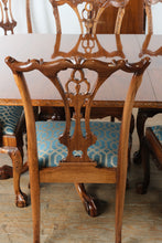 Load image into Gallery viewer, Councill Craftsmen Style Mahogany Double Pedestal Dining Table with 8 Chippendale Chairs