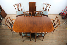 Load image into Gallery viewer, Councill Craftsmen Style Mahogany Double Pedestal Dining Table with 8 Chippendale Chairs
