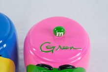 Load image into Gallery viewer, M and M Character Cookie Jar Set Yellow and Green Galerie 2003
