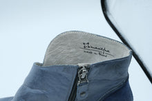 Load image into Gallery viewer, Maciejka Blue Leather Suede Ankle Boots Size 38 Floral Block Heel Poland