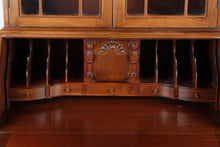 Load image into Gallery viewer, Vintage Maddox Mahogany Secretary Desk with Bookcase and Ball and Claw Feet