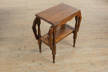 Load image into Gallery viewer, Wood Side Table with Lower Shelf and Magazine Rack Form