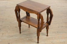 Load image into Gallery viewer, Wood Side Table with Lower Shelf and Magazine Rack Form