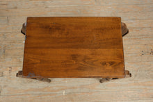 Load image into Gallery viewer, Wood Side Table with Lower Shelf and Magazine Rack Form