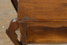 Load image into Gallery viewer, Wood Side Table with Lower Shelf and Magazine Rack Form