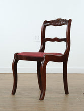 Load image into Gallery viewer, Mahogany Saber-Leg Chair with Carved Floral Crest