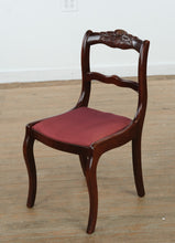 Load image into Gallery viewer, Mahogany Saber-Leg Chair with Carved Floral Crest