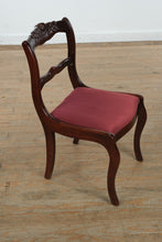 Load image into Gallery viewer, Mahogany Saber-Leg Chair with Carved Floral Crest