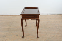 Load image into Gallery viewer, Mahogany Queen Anne Tea Table with Tray Top and Pull Out Slides