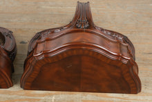 Load image into Gallery viewer, Maitland Smith Carved Wall Bracket Shelf Pair Mahogany Indonesia
