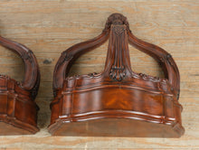 Load image into Gallery viewer, Maitland Smith Carved Wall Bracket Shelf Pair Mahogany Indonesia