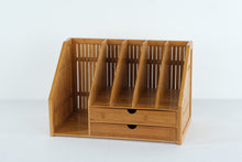 Load image into Gallery viewer, Malabar Bamboo Desktop Organizer – 2 Drawers, File Slots