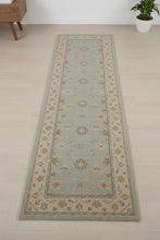 Load image into Gallery viewer, Pottery Barn Malika Persian Style Wool Runner Rug 2.6 x 9 Blue Floral
