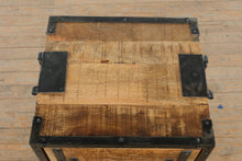 Load image into Gallery viewer, Industrial Mango Wood Nightstand with Metal Frame and Two Drawers