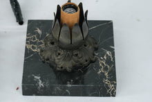Load image into Gallery viewer, Art Nouveau Style Iridescent Glass Table Lamps Marble Base Pair