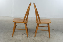 Load image into Gallery viewer, Pair of Vintage Maple Windsor Bow Back Dining Chairs – Honey Finish