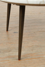 Load image into Gallery viewer, Italian Marble Top Round Coffee Table with Brass Tapered Legs Mid Century Modern