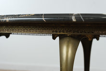 Load image into Gallery viewer, Stone Top Oval Coffee Table with Brass Legs