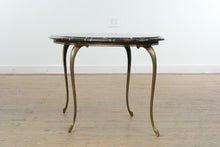 Load image into Gallery viewer, Stone Top Oval Coffee Table with Brass Legs