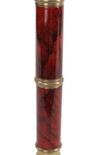 Load image into Gallery viewer, Marbled Ruby and Gold Candle Holder