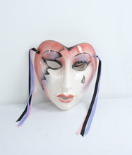 Load image into Gallery viewer, About Face Clay Art Ceramic Harlequin Wall Mask Made in San Francisco 7 Inch