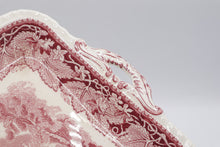 Load image into Gallery viewer, Masons Vista England Red Transferware Serving Tray 11 Inch Ironstone