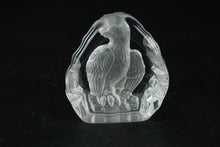 Load image into Gallery viewer, Swedish-Style Frosted Crystal Eagle Figurine – Textured Wildlife Sculpture – 3" Tall