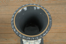 Load image into Gallery viewer, MacKenzie-Childs Sterling Check Pedestal Urn – Hand-Painted Tabletop Centerpiece, 13” Tall