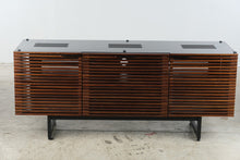Load image into Gallery viewer, Modern Walnut Slatted Media Console and TV Stand with Storage