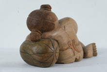 Load image into Gallery viewer, Vintage Hand Carved Sleeping Child Figure Wood Sculpture Folk Art Figurine