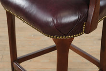 Load image into Gallery viewer, Merlot Bar Stool with Brass Nailhead Trim