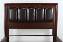 Load image into Gallery viewer, Merlot Queen Size Bed with Upholstered Leather Headboard
