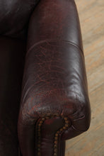 Load image into Gallery viewer, Merlot Burgundy Leather Recliner with Nailhead Trim