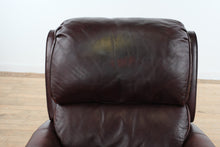 Load image into Gallery viewer, Merlot Burgundy Leather Recliner with Nailhead Trim