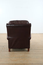 Load image into Gallery viewer, Merlot Burgundy Leather Recliner with Nailhead Trim