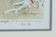 Load image into Gallery viewer, William Mangum Signed Print – "Merry & Bright" (Framed Holiday Cardinal Art – Personalized)
