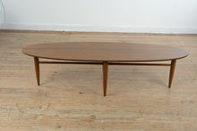 Load image into Gallery viewer, Mersman Mid Century Modern Oval Walnut Coffee Table with Tapered Legs