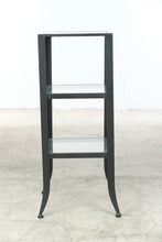 Load image into Gallery viewer, Modern Black Metal and Glass Pedestal Plant Stand Display Table