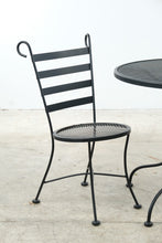 Load image into Gallery viewer, Black Wrought Iron Mesh Patio Bistro Set with Round Table and 2 Chairs