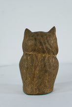 Load image into Gallery viewer, Heavy Cast Brass Owl Figurine Gold Tone Mid Century Style Decor