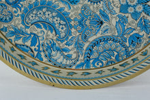 Load image into Gallery viewer, Pair Vienna Woods Design Blue Paisley Serving Trays Made in England