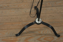 Load image into Gallery viewer, Adjustable Black Metal Floor Lamp with Side Arm and Pleated Shade 56 Inch