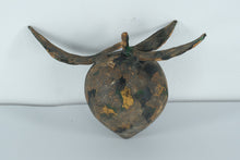 Load image into Gallery viewer, Handcrafted Rustic Metal Peach Sculpture – Distressed Painted Folk Art Décor – 7”