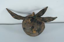 Load image into Gallery viewer, Handcrafted Rustic Metal Peach Sculpture – Distressed Painted Folk Art Décor – 7”
